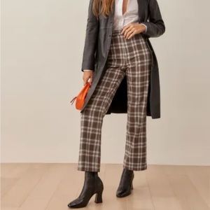 NWT Reformation Franklin Pant in Brown Plaid